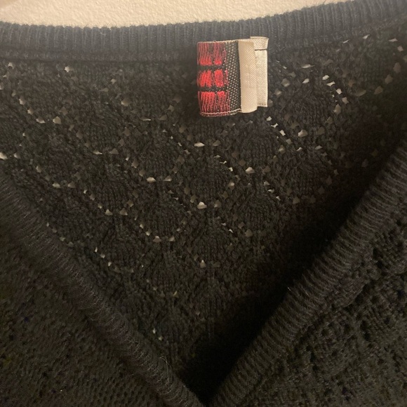 Dark Academia Crochet Cardigan XL Black - Picture 2 of 7